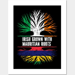 Irish Grown With Mauritian Roots Ireland Flag Posters and Art